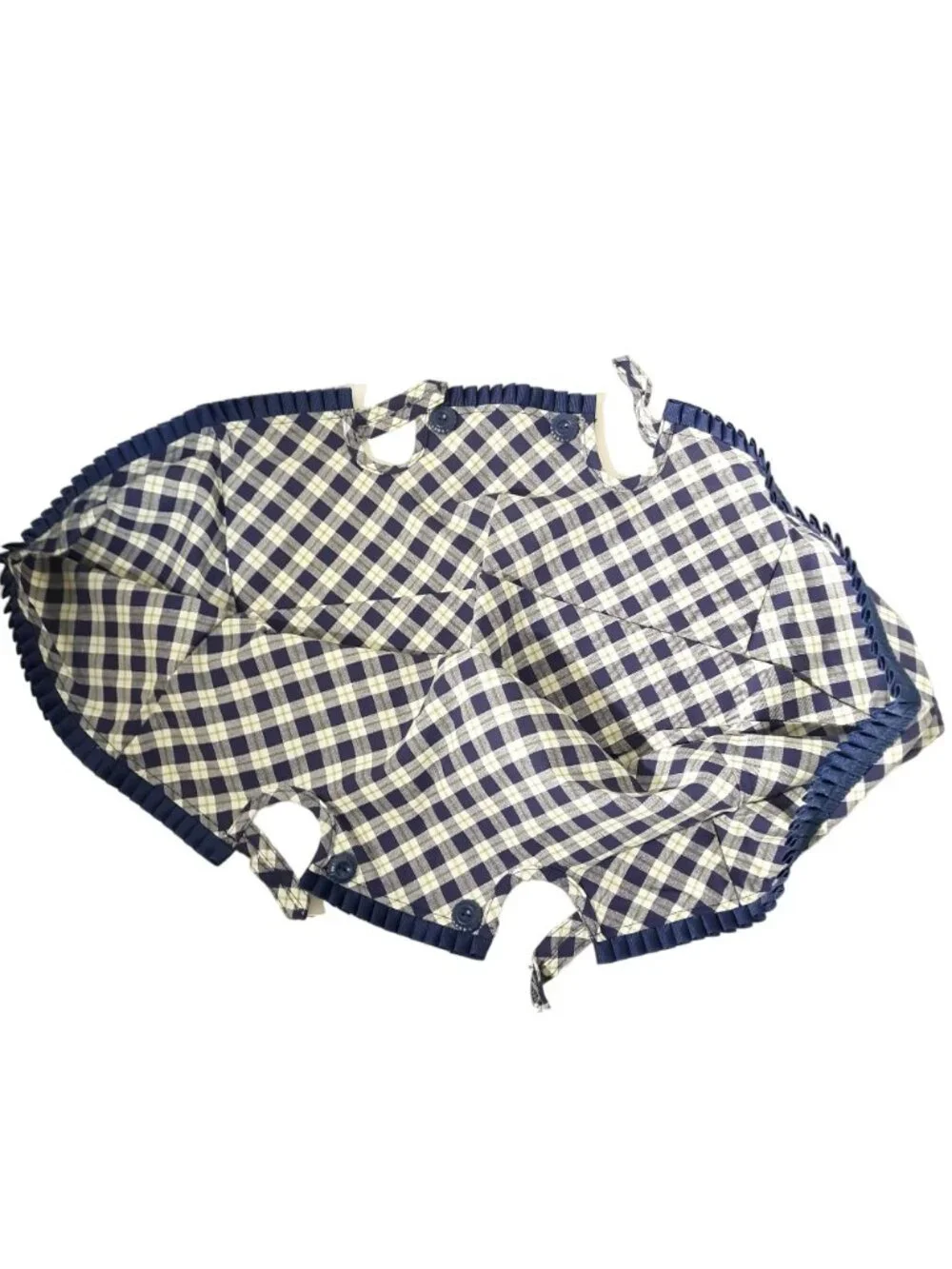 Longaberger Crafting #28682148 Canning Basket Liner Blue Ribbon Plaid Cotton New